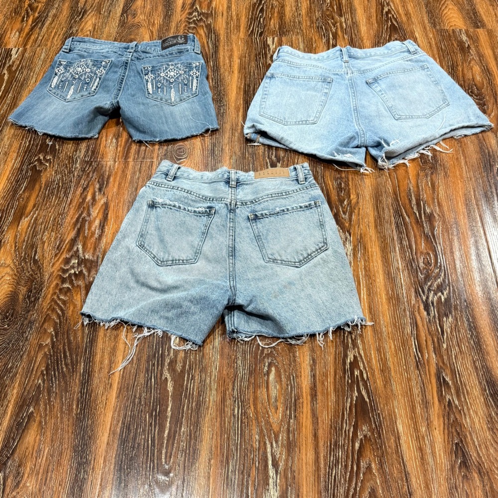 Womens Denim Shorts Bundle PacSun Z Supply Rockin G Light Medium Wash Cutoffs